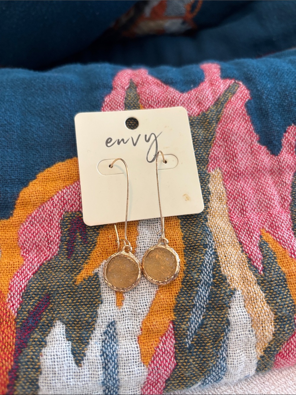 Envy Gold-Tone Round Drop Earrings